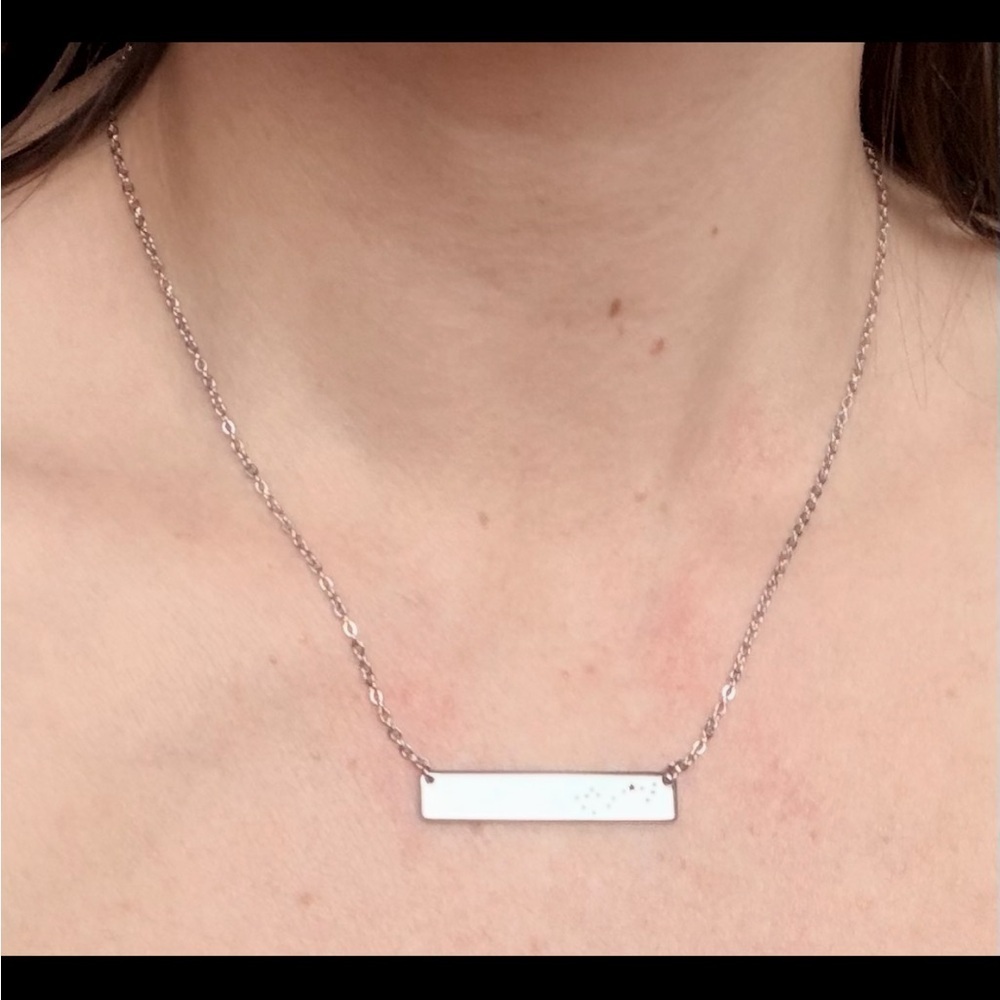 Scorpio Zodiac Constellation Bar Necklace in Silver